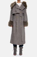 JADED LONDON Vania Oversize Faux Fur Hooded Trench Coat