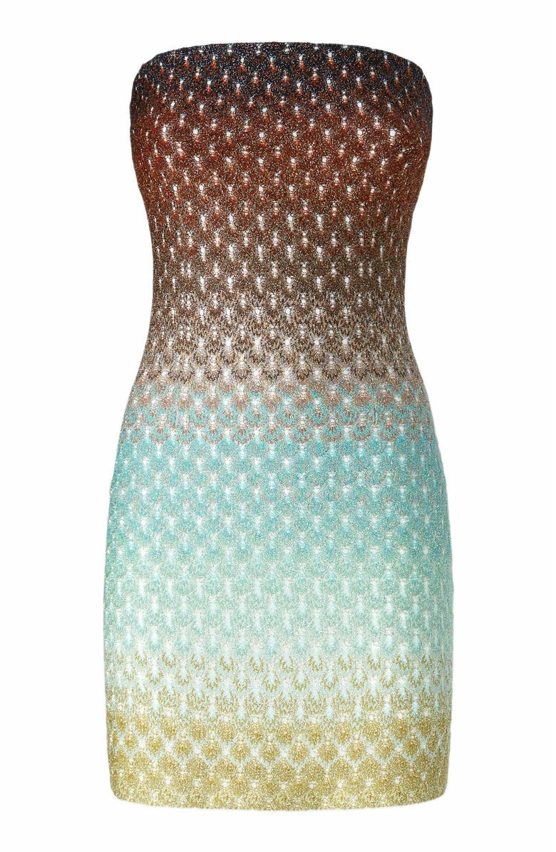 Missoni Strapless Mini Dress In Dégradé Lace, Alternate, color, Multicoloured