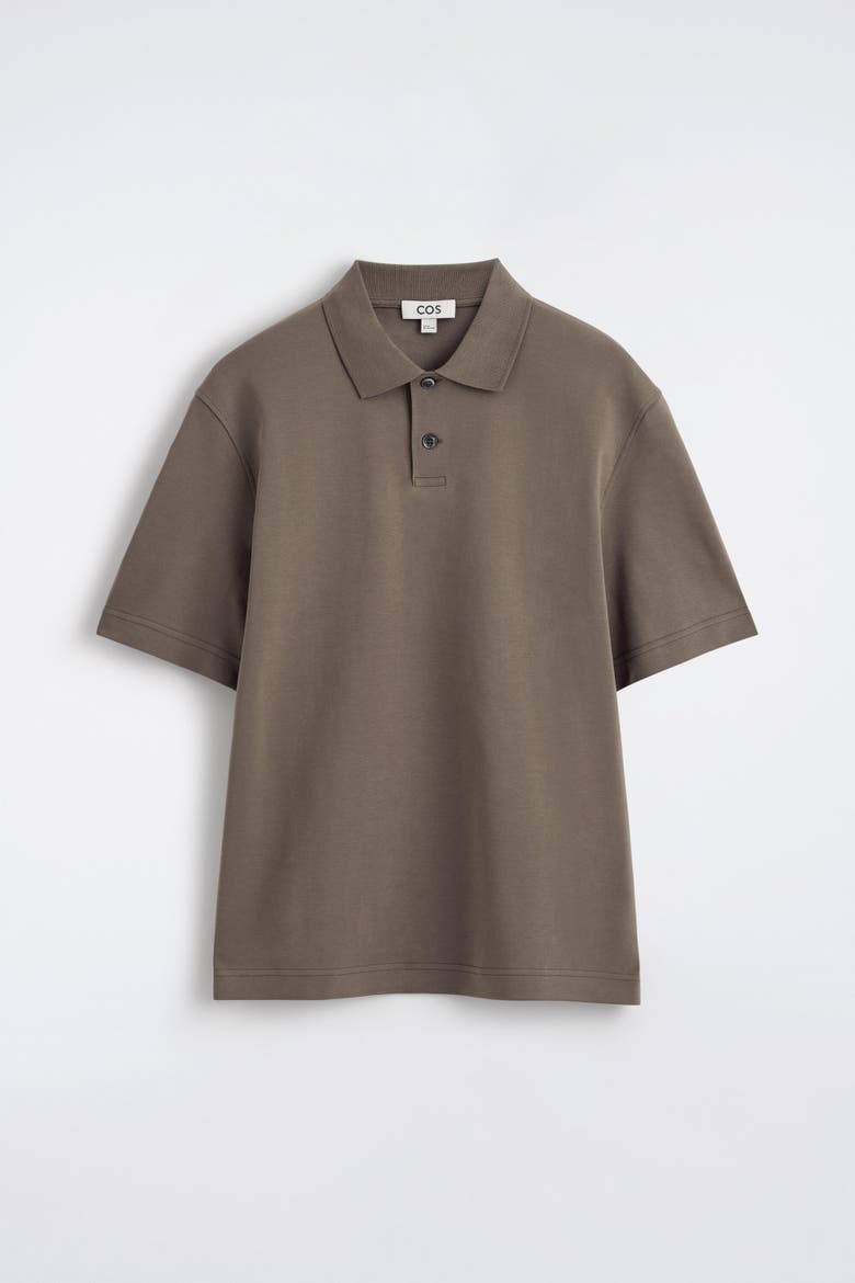 Interlock Cotton Polo Shirt, Alternate, color, DARK BEIGE