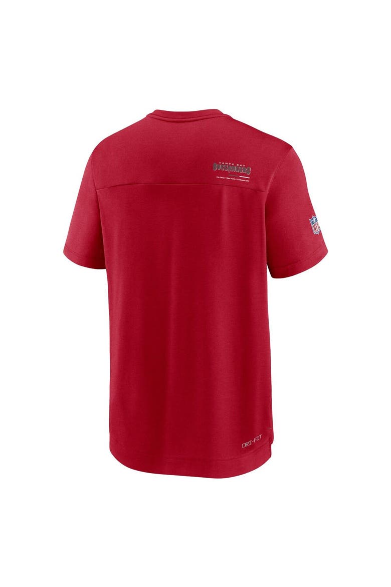 Men's Nike Red Tampa Bay Buccaneers Sideline Coach Chevron Lock Up Logo V-Neck Performance T-Shirt, Alternate, color, Red