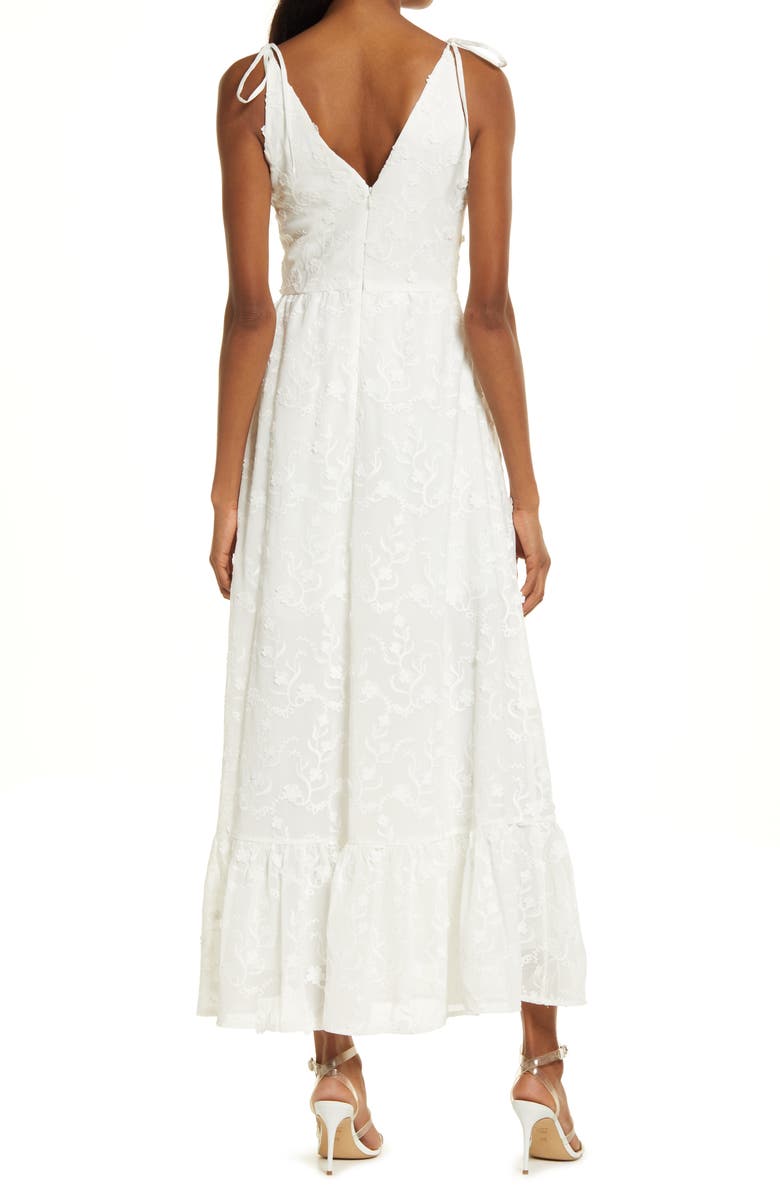 Dress the Population Sunny Floral Appliqué Fit & Flare Midi Dress, Alternate, color, 