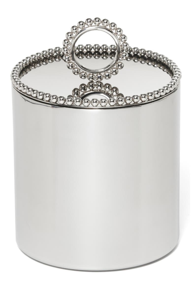Pearl Collection Bar Ice Bucket with Lid, Main, color, SILVER