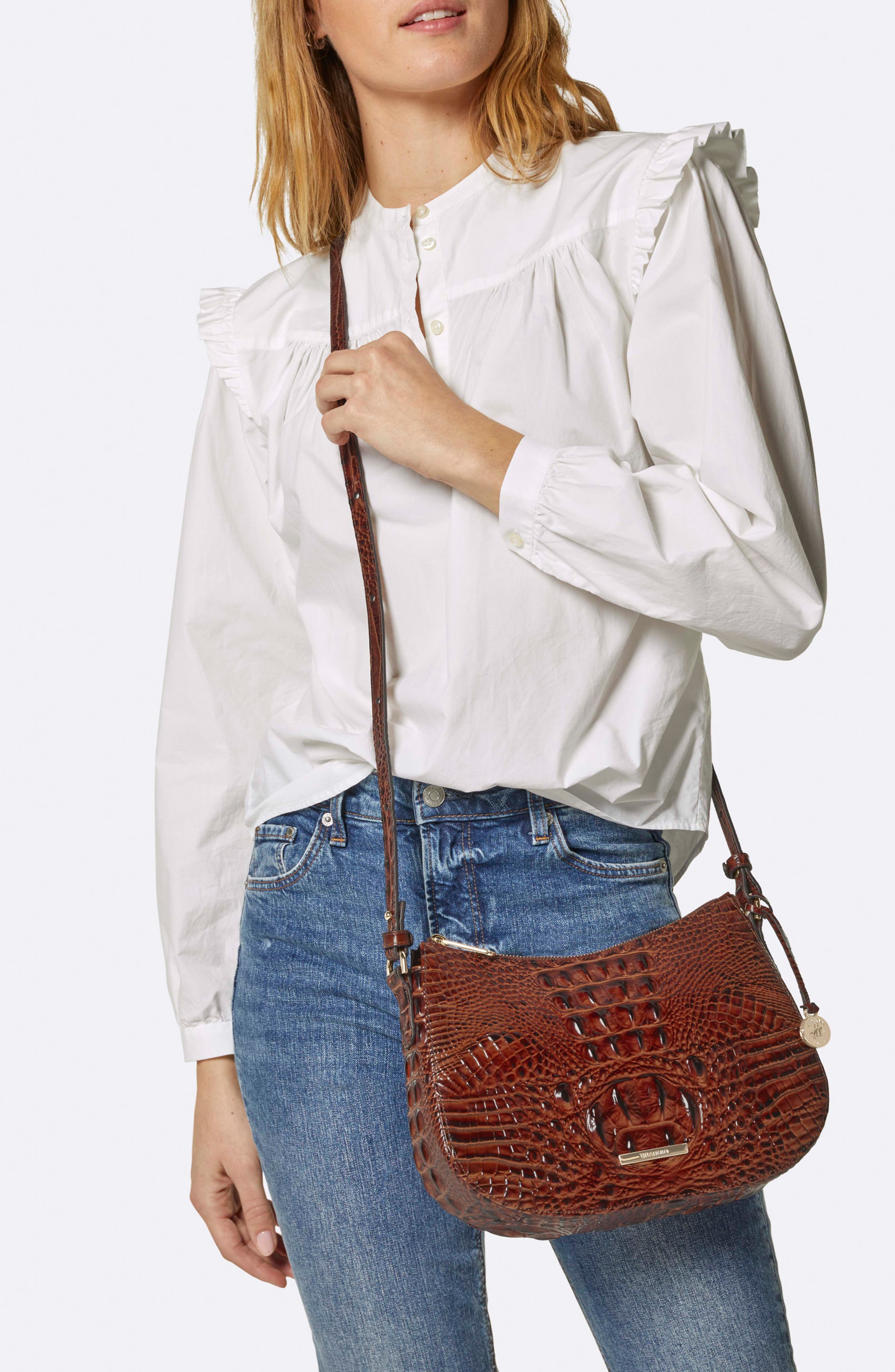 Brahmin Shayna Gradient Croc Embossed Leather Crossbody Bag, Alternate, color, 