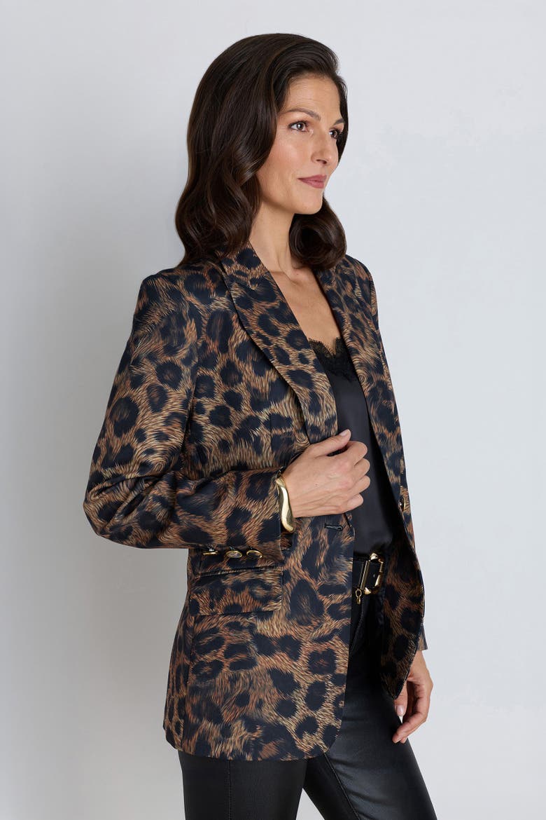 Cheryl Single Breasted Blazer, Alternate, color, Leopard