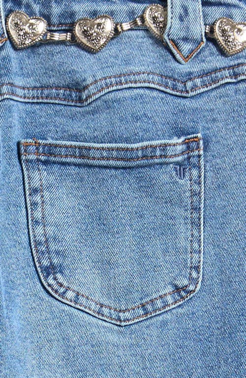 Tractr Kids' Western Flare Leg Jeans With Chain Belt In Blue