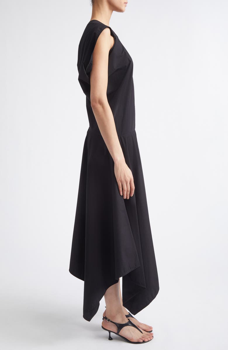 Proenza Schouler Sybella Handkerchief Hem Cotton Midi Dress, Alternate, color, Black Multi