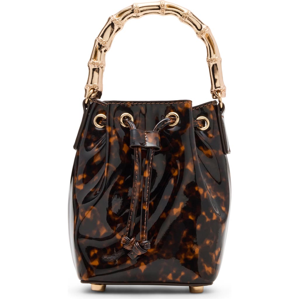 Anne Klein Mini Drawstring Bucket Bag In Brown