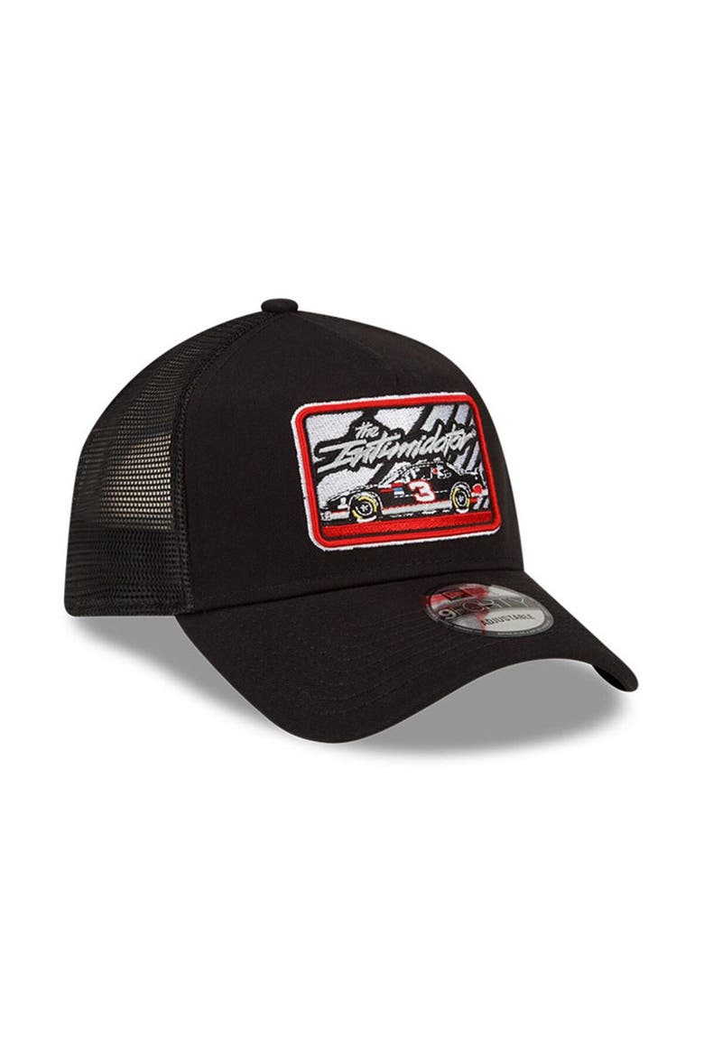 Men's New Era Black Dale Earnhardt Legends Intimidator 9FORTY A-Frame Trucker Snapback Adjustable Hat, Alternate, color, Black