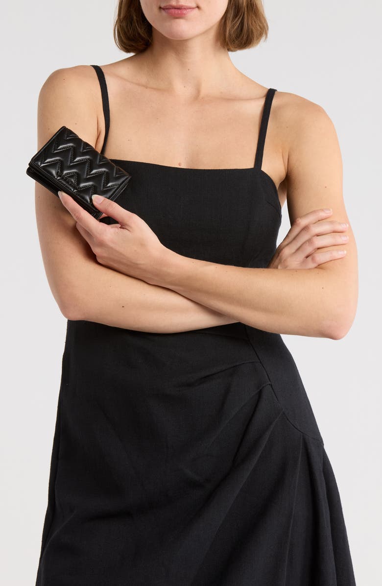 VALENTINO BY MARIO VALENTINO Nero Sauvage Quilted Leather Wallet, Alternate, color, 