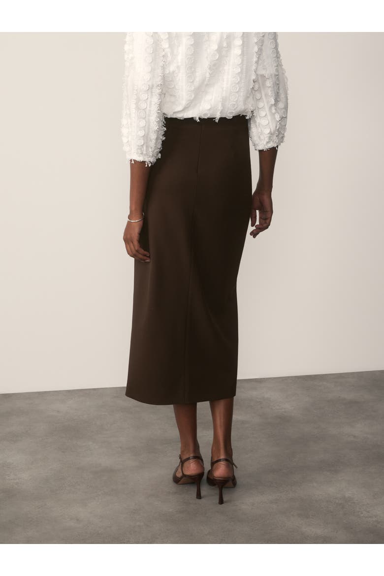 Oliena High Waisted Pencil Midi Skirt, Alternate, color, Brown