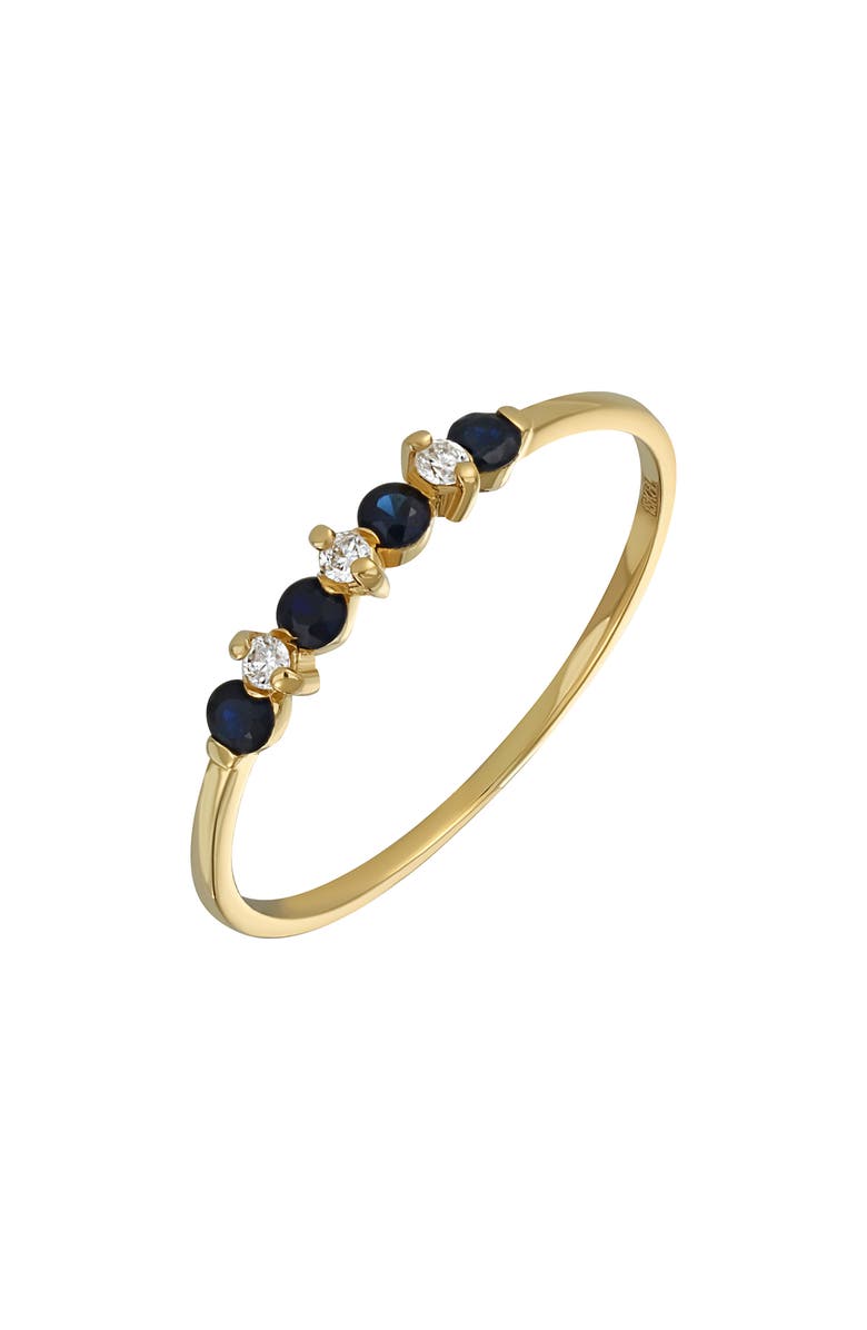 Bony Levy El Mar 18K Gold Diamond & Sapphire Stacking Ring, Main, color, 18Ky