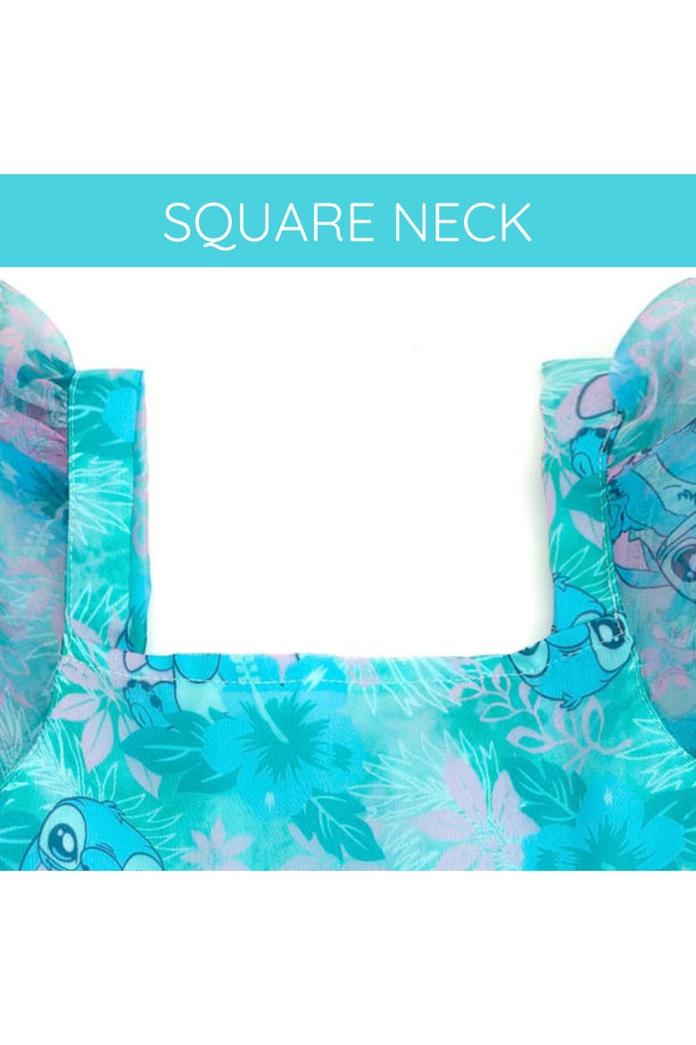 Lilo & Stitch Short Sleeve Dress, Alternate, color, Aqua Stitch