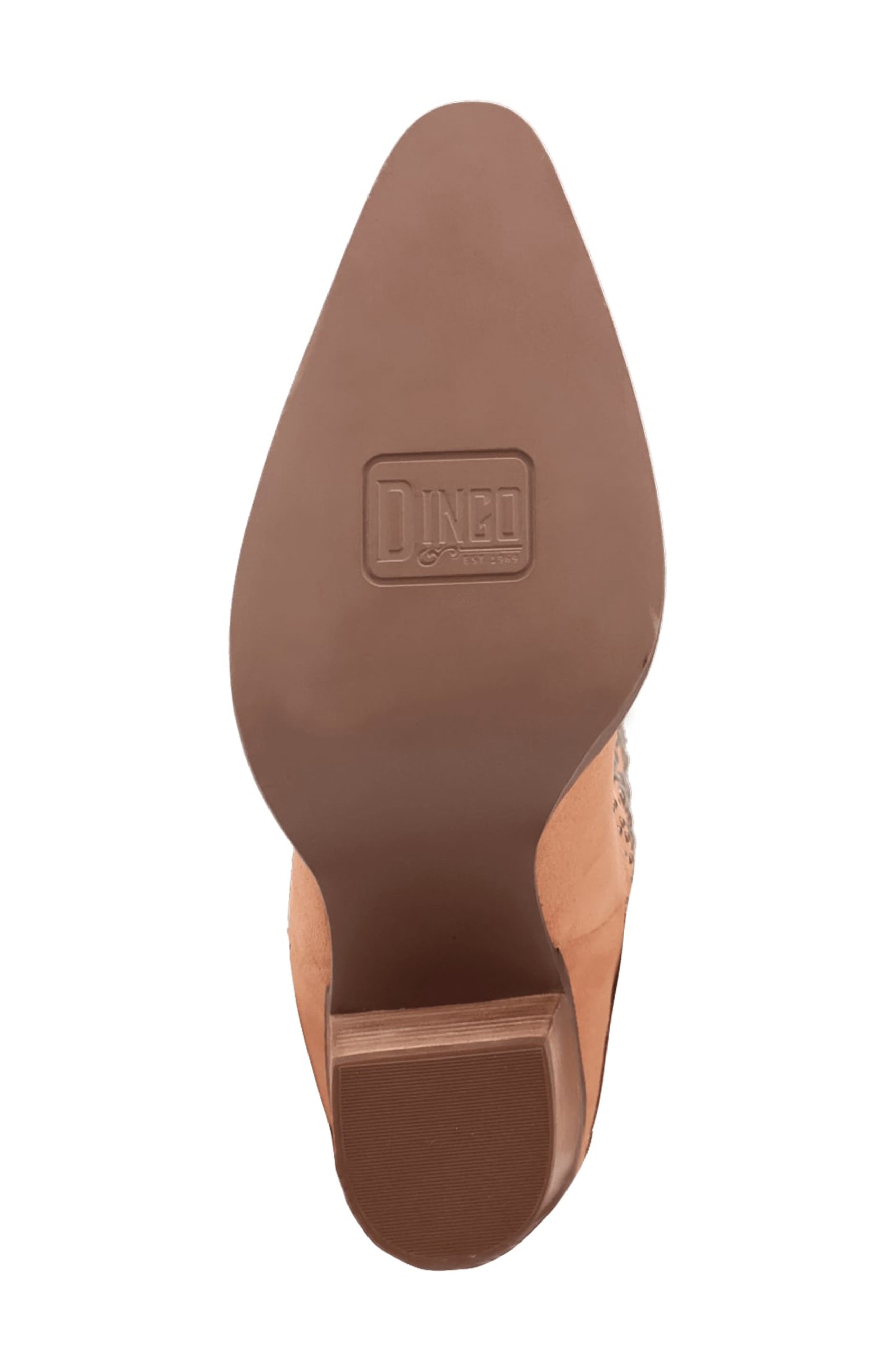 Star Power Fringe & Stud Western Boot, Alternate, color, PEACH