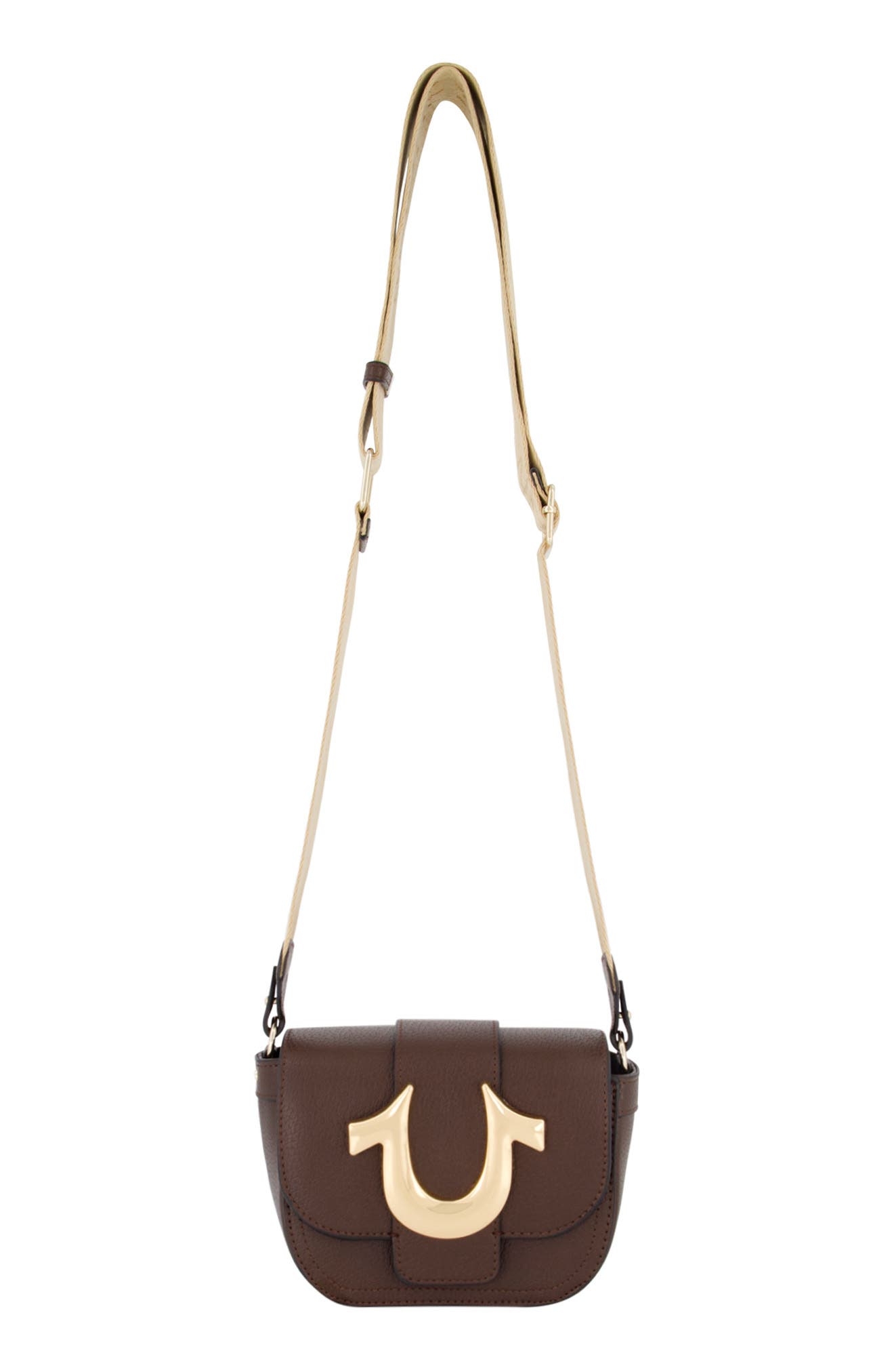 Horseshoe Mini Flap Crossbody Bag, Alternate, color, BROWN