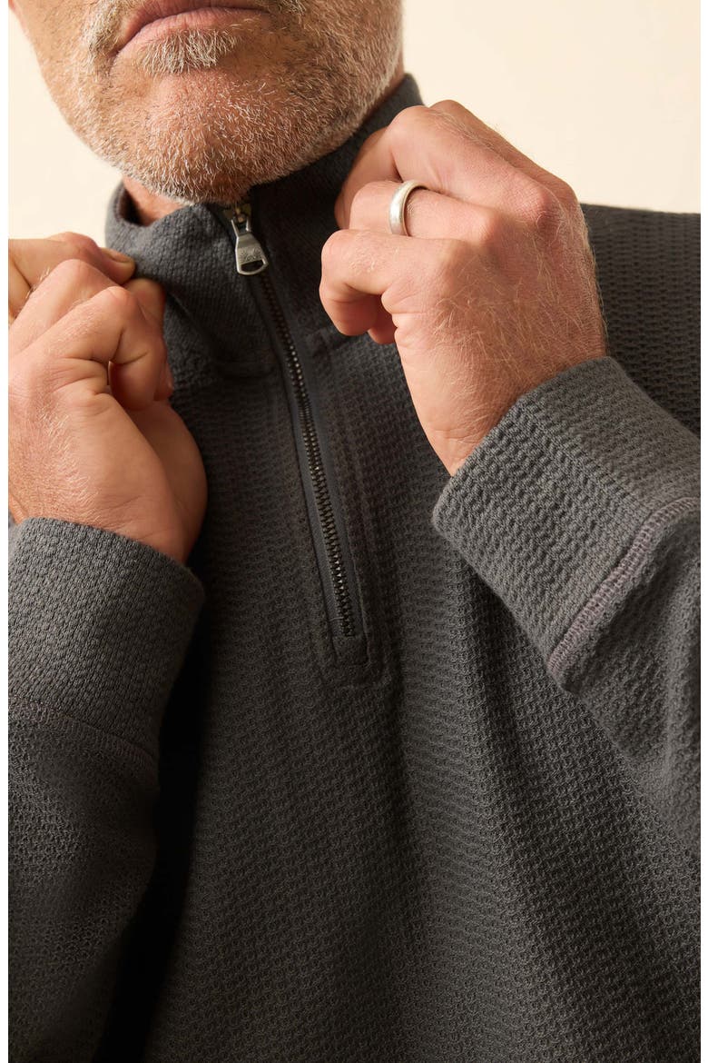 Texture Quarter Zip Pullover, Alternate, color, MOUNTAIN COAL