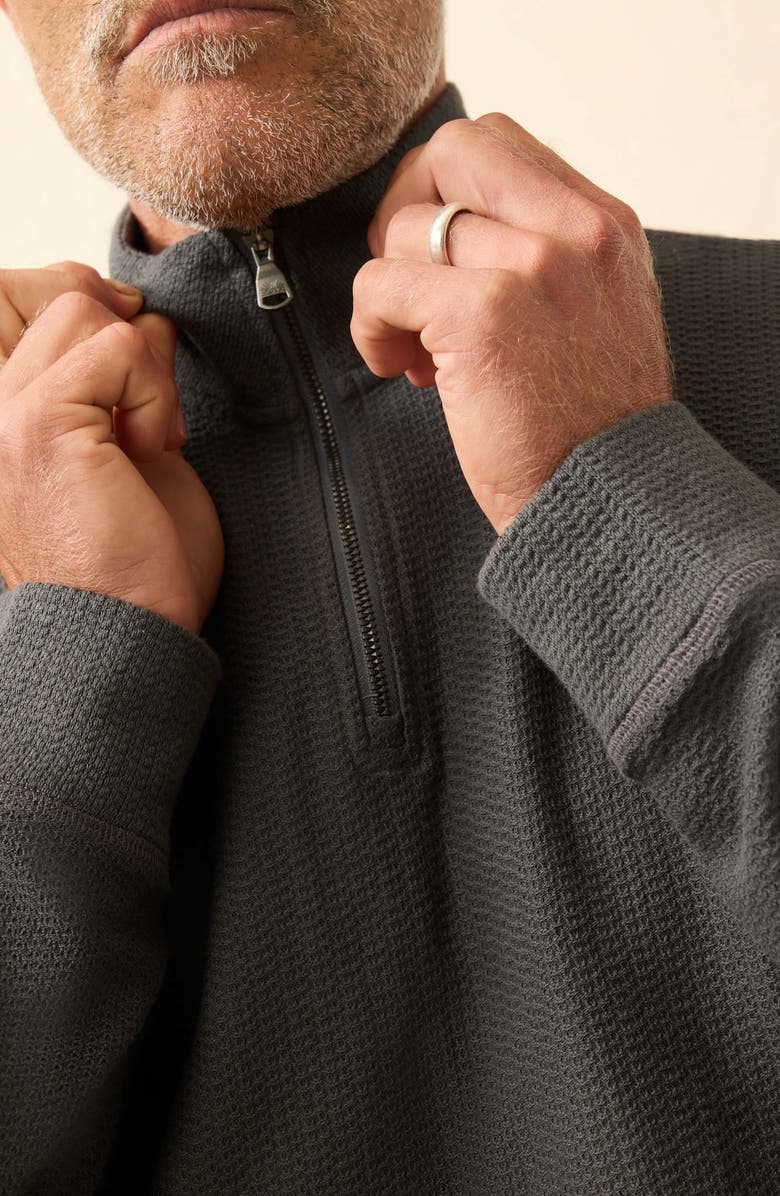 Faherty Texture Quarter Zip Pullover, Alternate, color, Mountain Coal