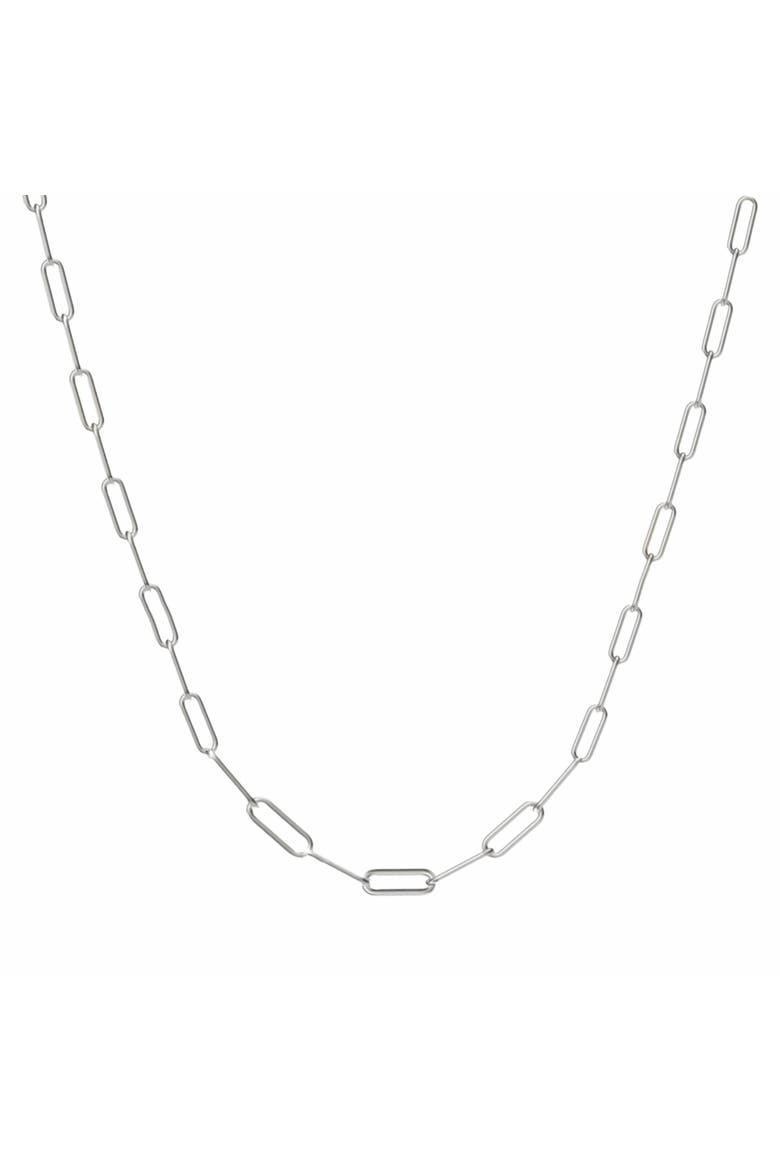 Sterling Silver Paperclip Necklace, Main, color, Silver