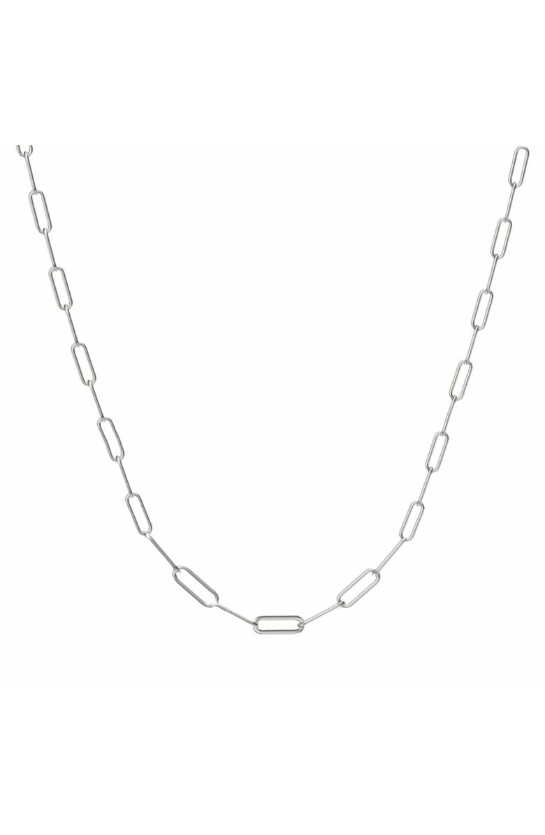 Donatello Gian Sterling Silver Paperclip Necklace, Main, color, Silver