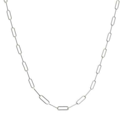 Donatello Gian Sterling Silver Paperclip Necklace In Silver