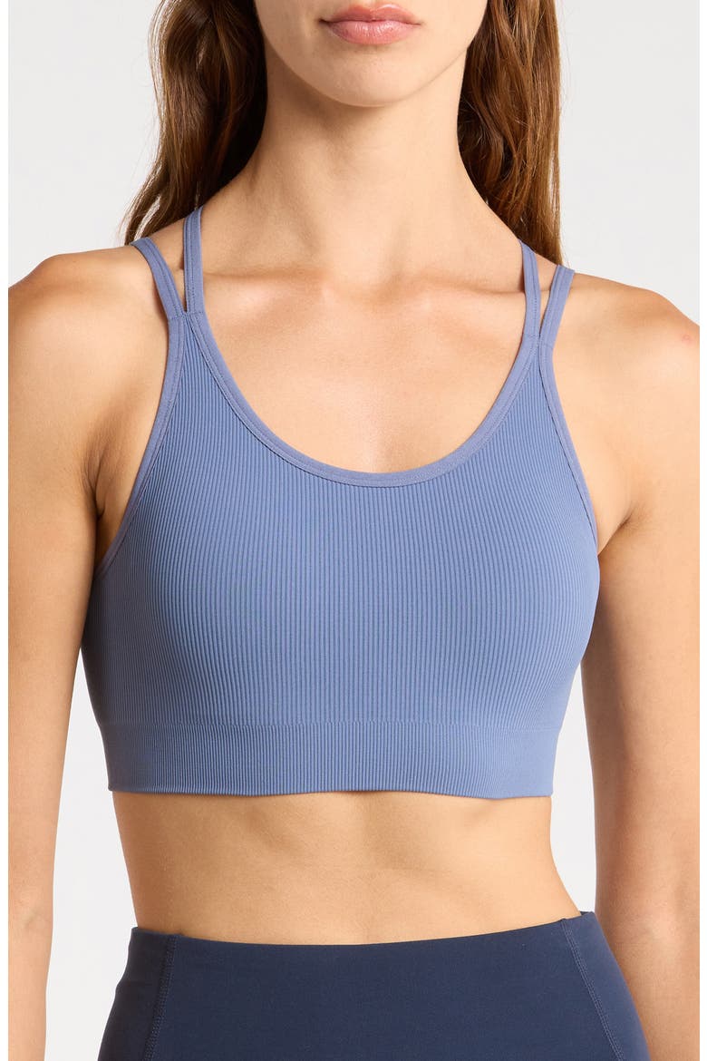 Crossback Seamless Sports Bra, Main, color, BLUE VINTAGE