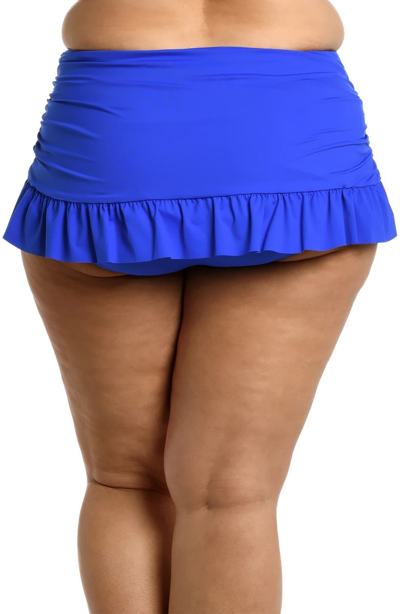 La Blanca Island Goddess Skirted Bikini Bottoms, Alternate, color, Sapphire