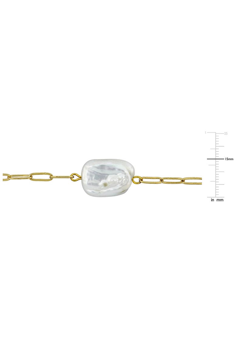 14-19mm Freshwater Cultured Pearl Paperclip Chain Necklace, Alternate, color, WHITE GOLD