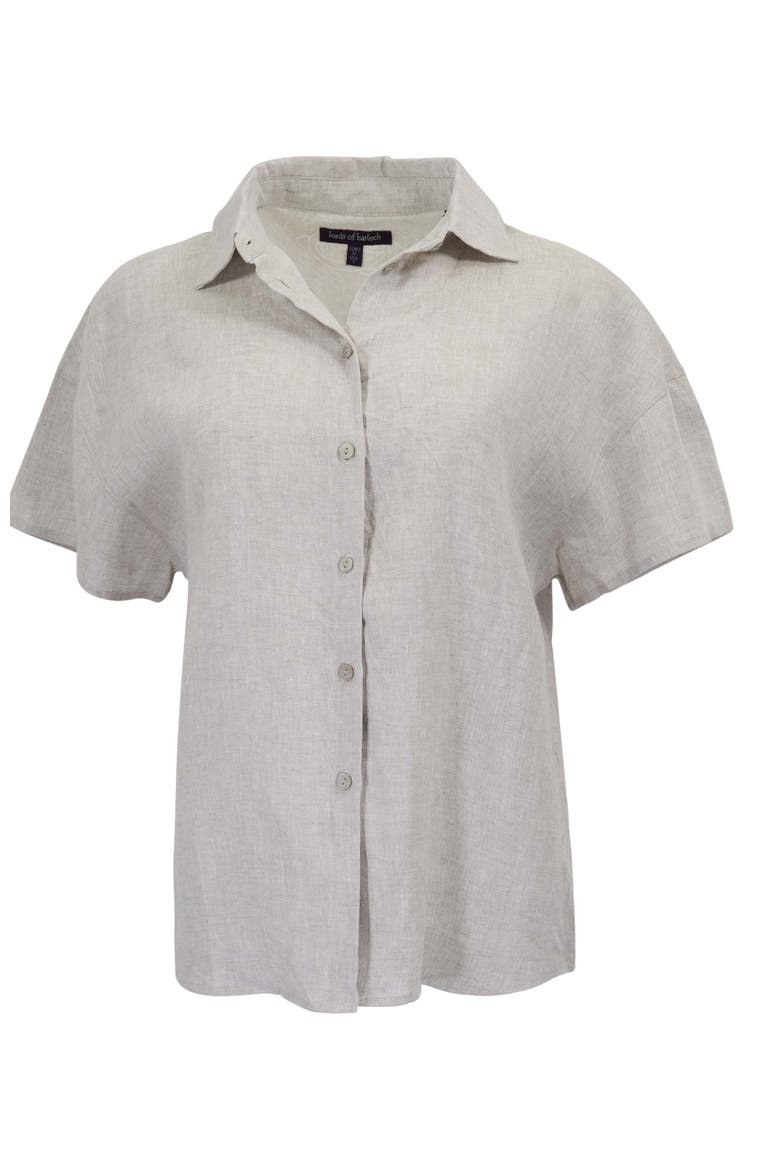 Womens Short Sleeve Linen Shirt, Alternate, color, NATURAL