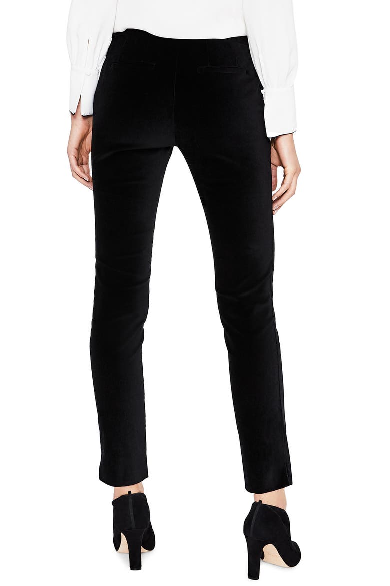 Slim Stretch Cotton Velvet Pants, Alternate, color, BLACK