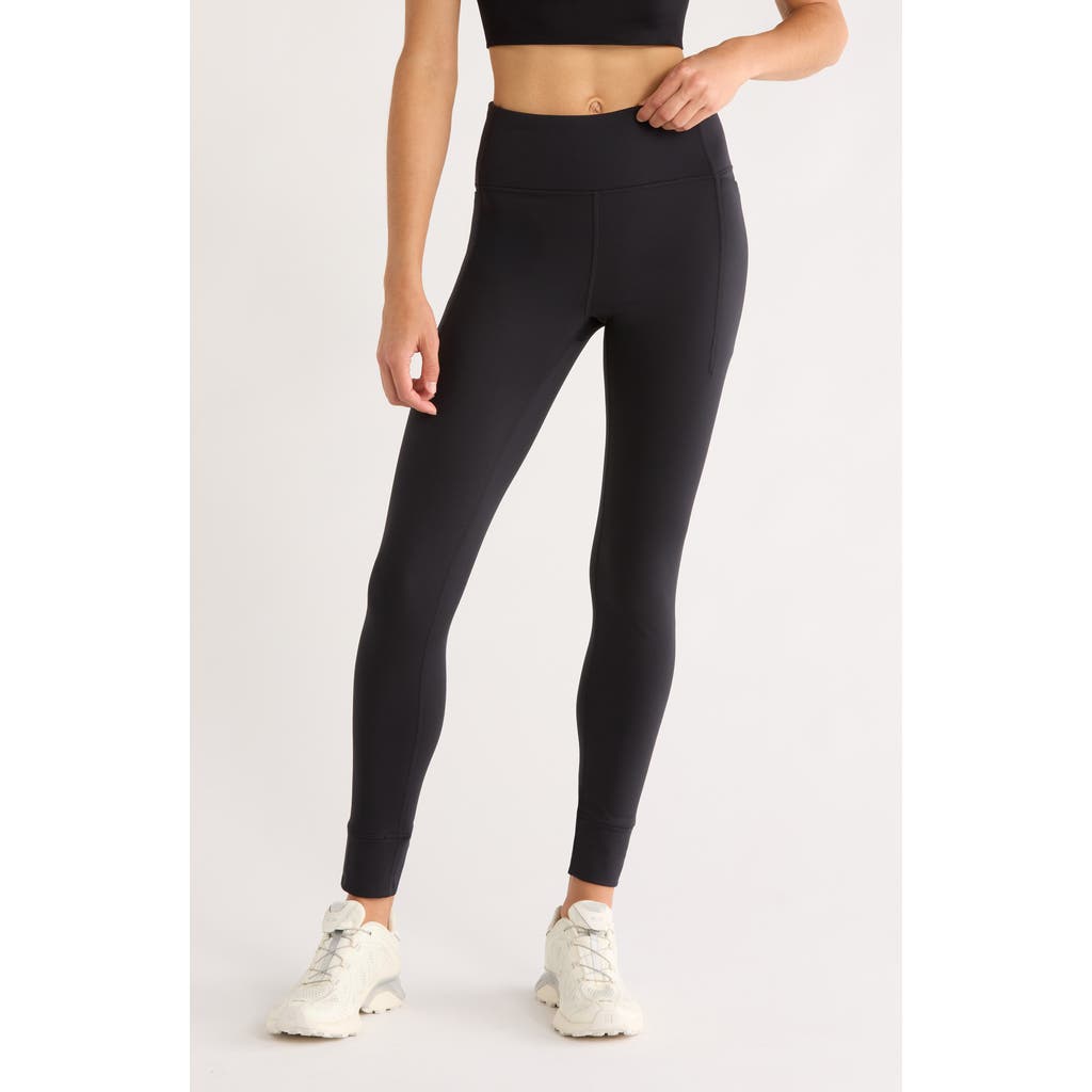 Zella Cozy Tech Pocket Leggings In Brown