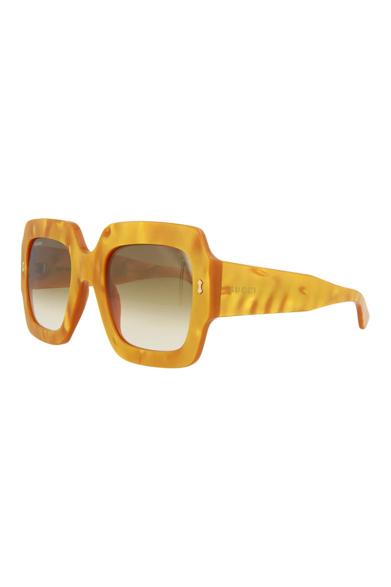 53mm Square Sunglasses, Alternate, color, YELLOW YELLOW BROWN