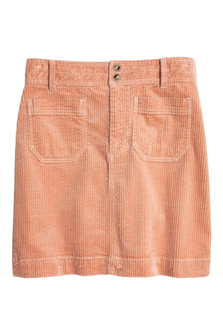 Corduroy A-Line Miniskirt, Alternate, color, TINTED BLUSH