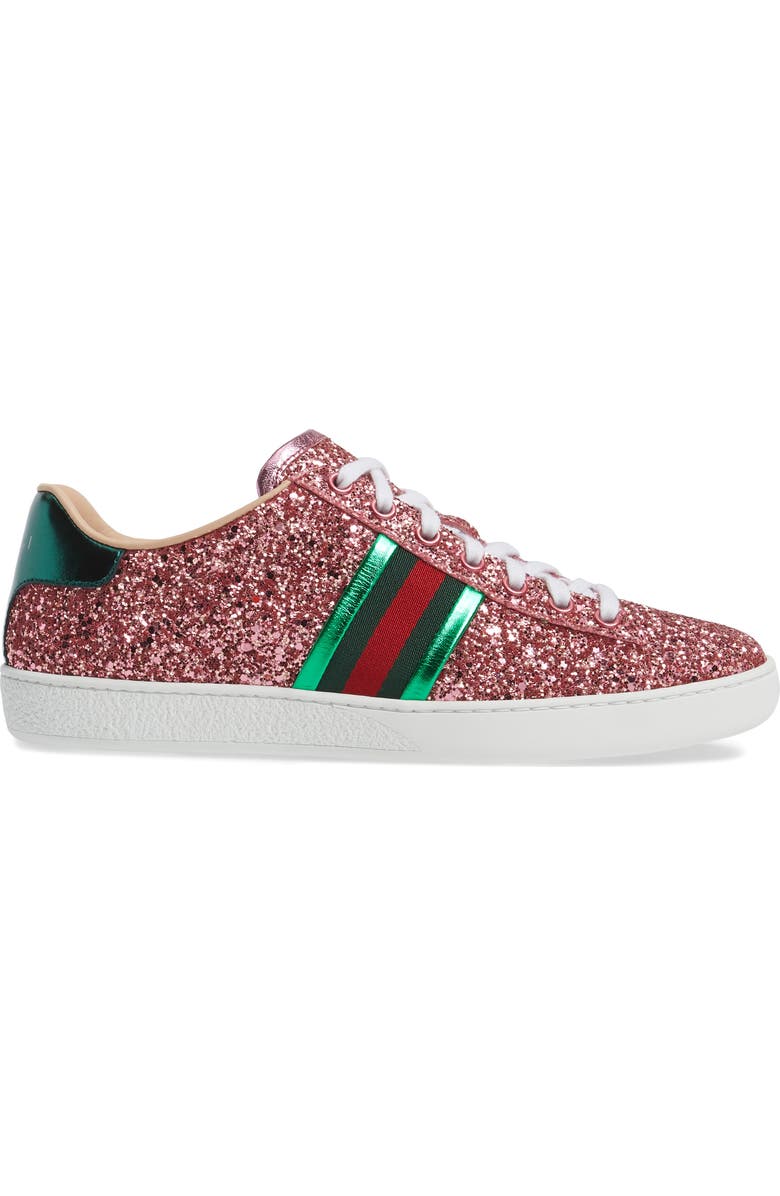 Gucci New Ace Glitter Sneaker, Alternate, color,