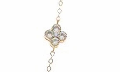 Juvell Cubic Zirconia Clover Station Chain Long Necklace In Gold