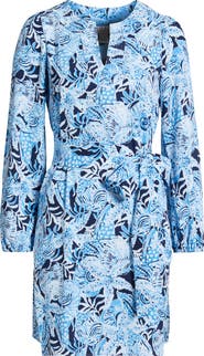 Lilly Pulitzer® Olivine Undersea Print Long Sleeve A-Line Dress
