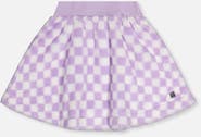 Deux par Deux Checkered Faux Fur A-Line Skirt