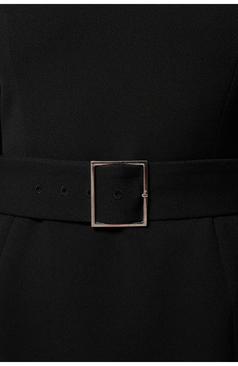 Karen Millen Crepe Roll Neck Midi Dress, Alternate, color, Black