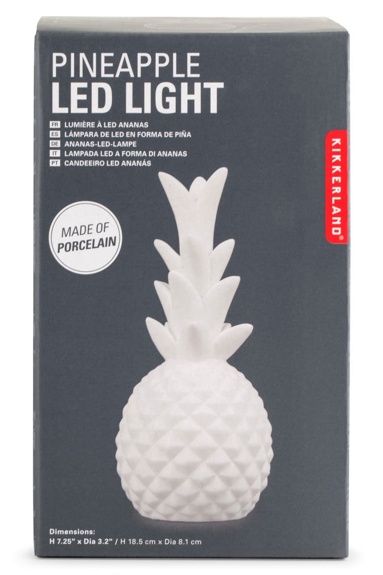 Pineapple LED Porcelain Lamp, Alternate, color, WHITE