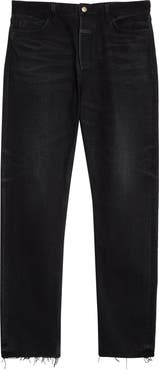 Fear of God Five-Pocket Raw Hem Straight Leg Jeans
