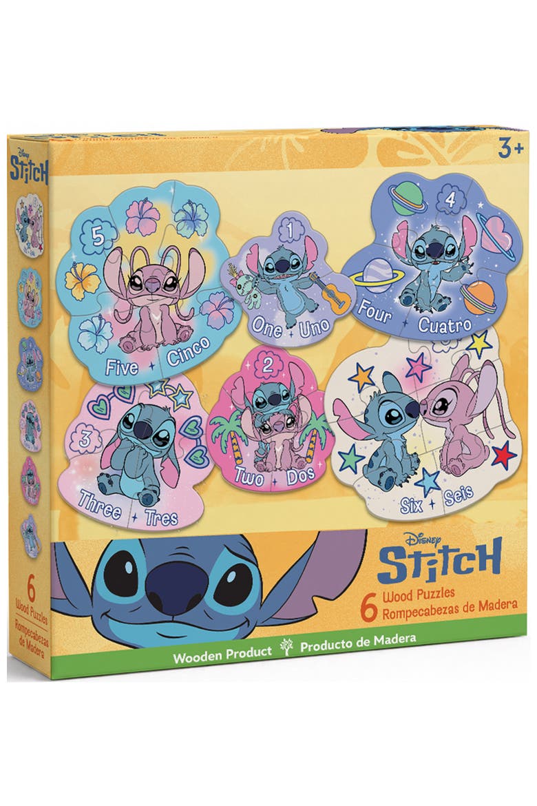 Stitch 6-Pack Wood Shaped Puzzles, Main, color, Multicolor