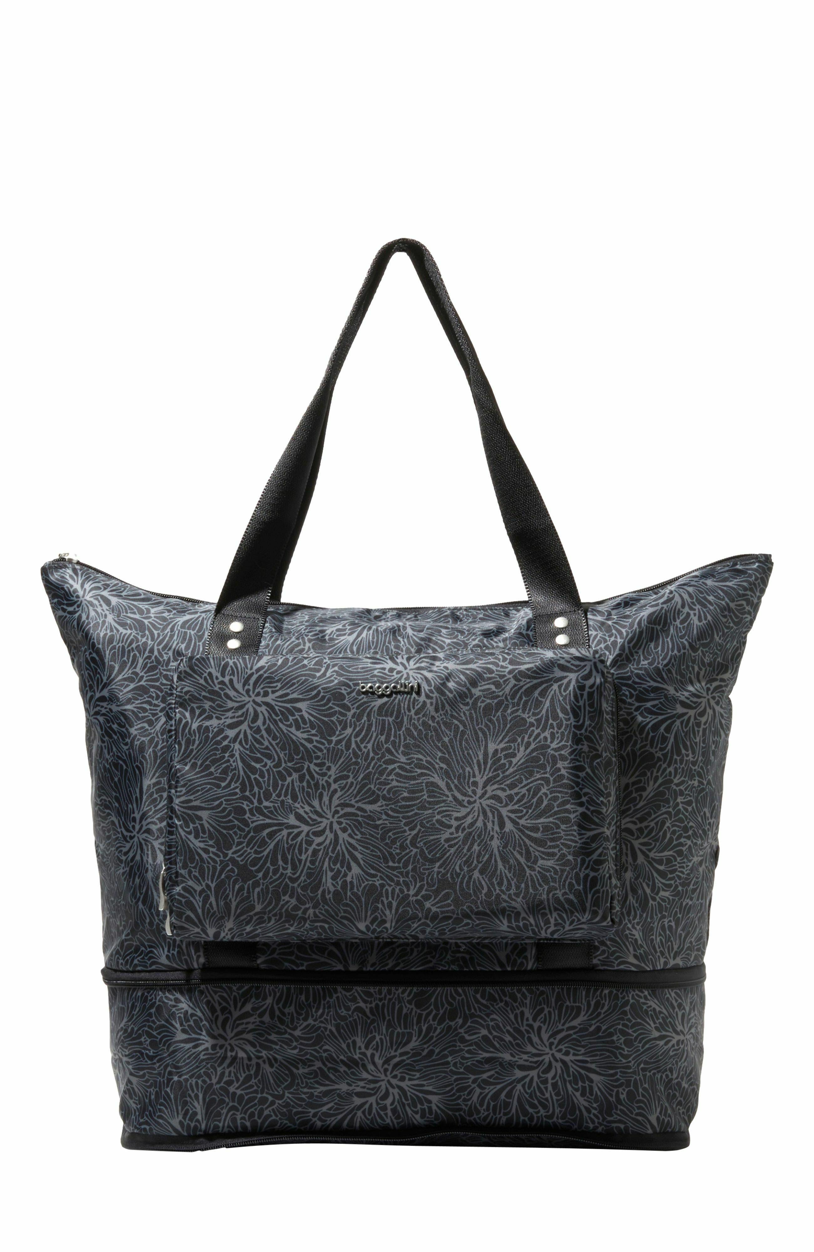BAGGALLINI Carryall Expandable Packable Weekender Tote Bag, Alternate, color, Midnight Blossom