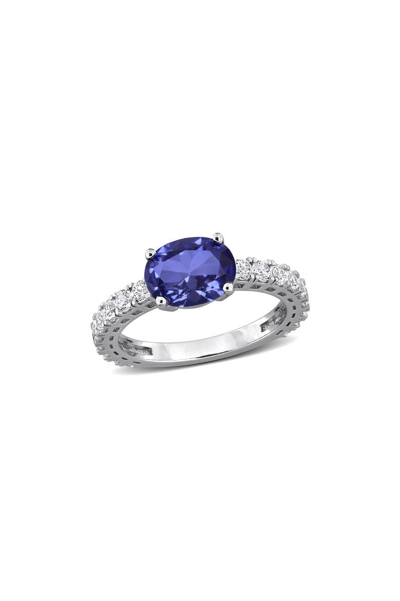 Lab Created Sapphire Oval Ring, Main, color, BLUE