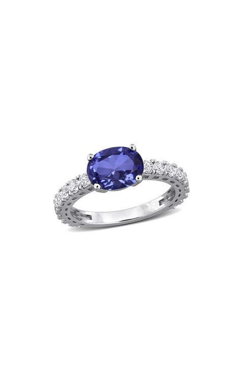 Lab Created Sapphire Oval Ring