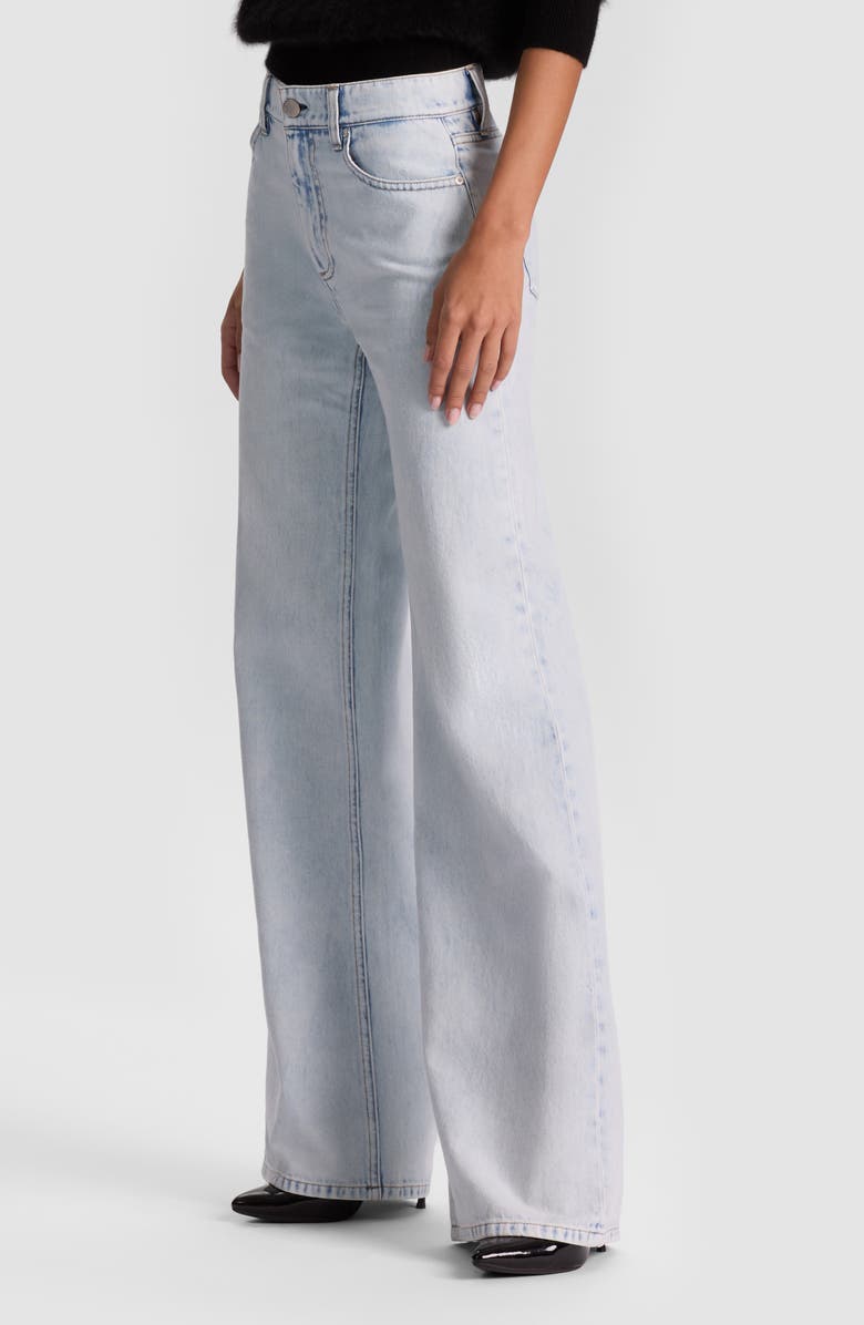 Alice + Olivia Chic High Waist Wide Leg Jeans, Alternate, color, Darla Light Indigo