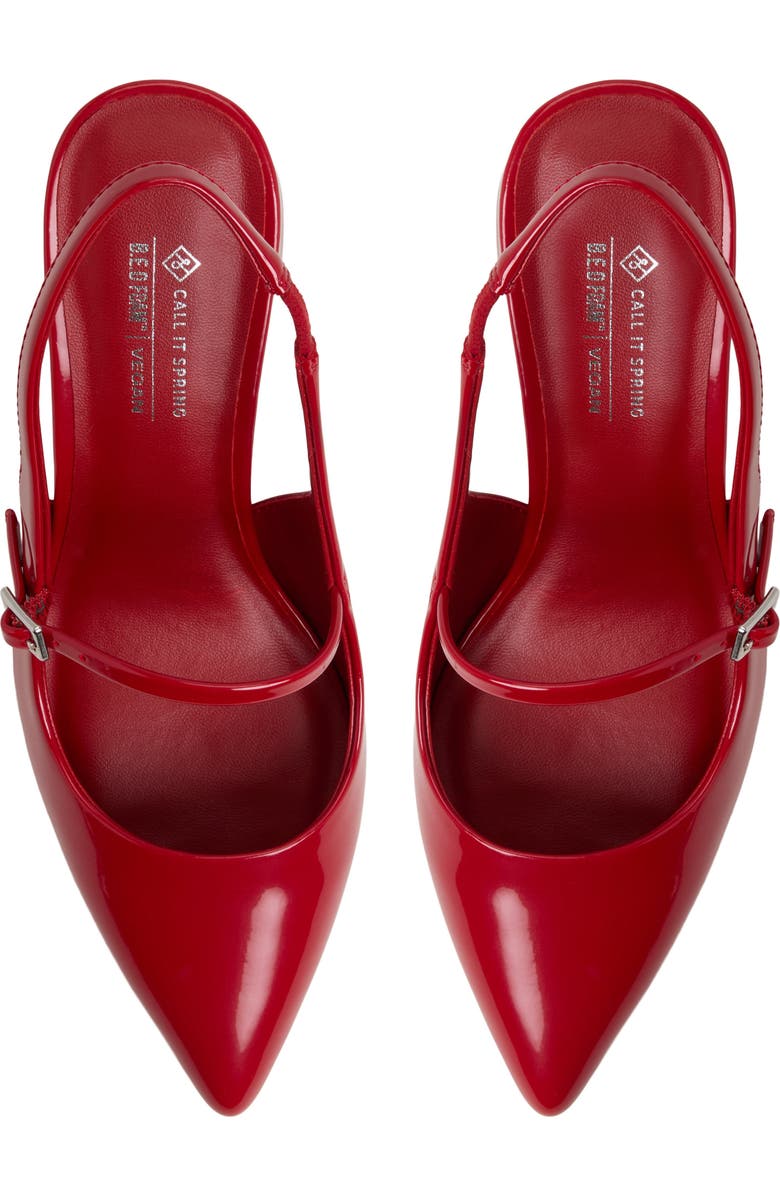 Call It Spring By Aldo Coquettte Slingback Pointed Toe Mary Jane Pump, Alternate, color, Bright Red