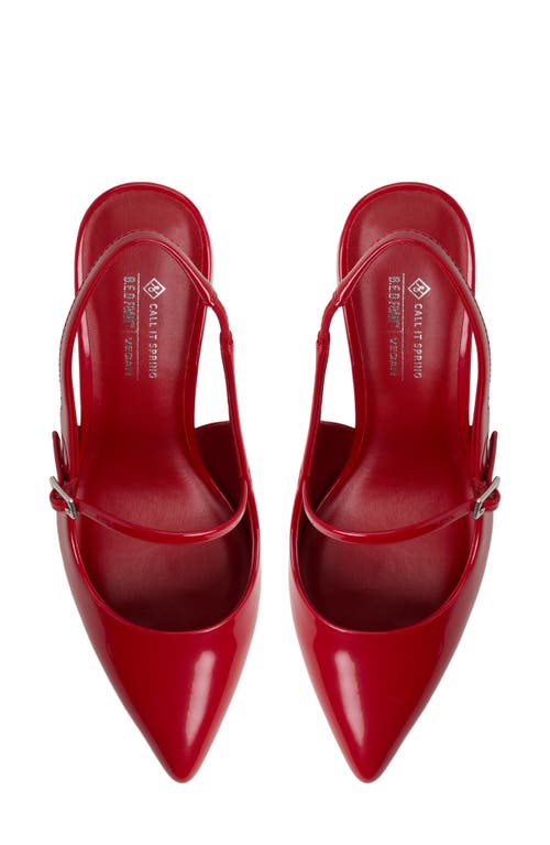 Call It Spring By Aldo Coquettte Slingback Pointed Toe Mary Jane Pump In Red