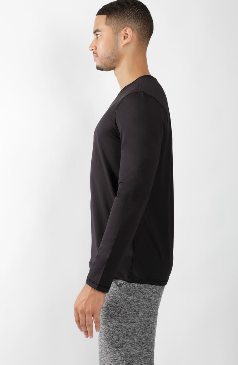 90 DEGREE BY REFLEX Long Sleeve Crew T-Shirt, Alternate, color, Black