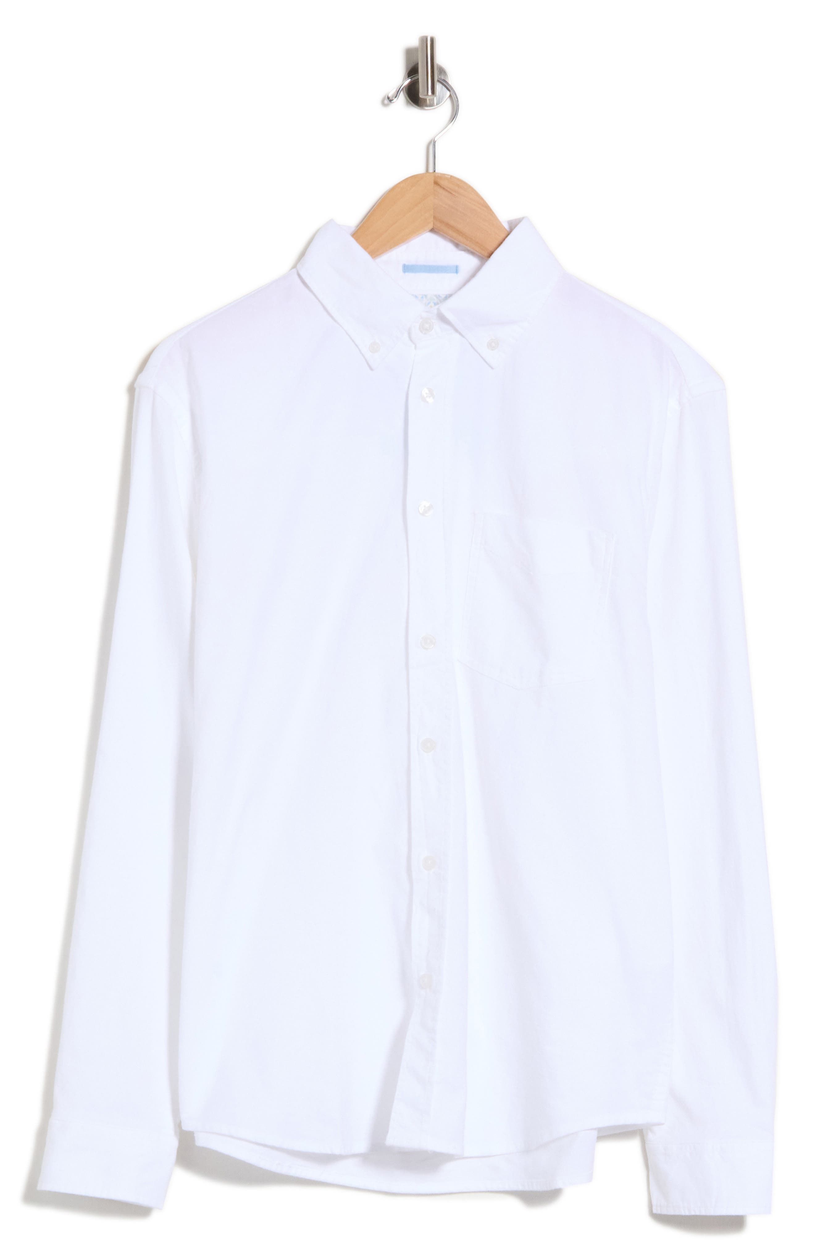 Stretch Cotton Oxford Long Sleeve Button-Down Shirt