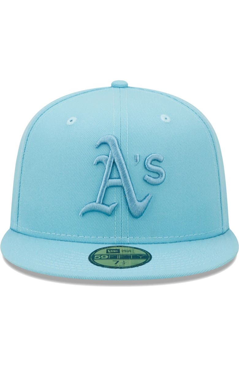 New Era Men's New Era Light Blue Oakland Athletics Color Pack 59FIFTY Fitted Hat, Alternate, color,