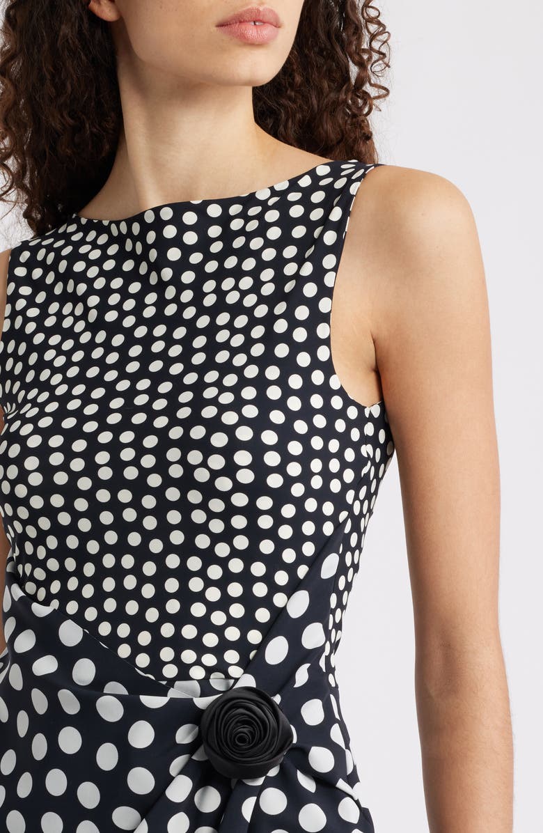 Chiara Boni La Petite Robe Gekan Polka Dot Sheath Dress, Alternate, color, Bette Small Black