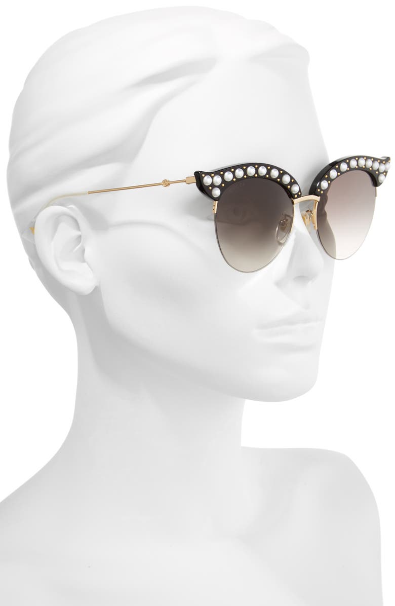Gucci 53mm Embellished Cat Eye Sunglasses, Alternate, color,